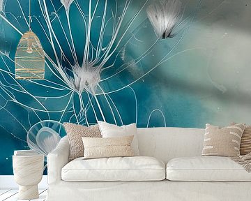 Blau XXI - gebildet aus weißen Fäden