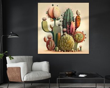 Cacti in zachte kleuren van Bert Nijholt