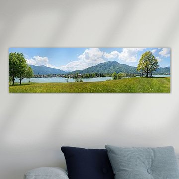 panorama landscape Leeberg hill, view to Rottach-Egern tourist r
