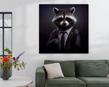 Stately portrait of a Badger in a fancy suit by Maarten Knops