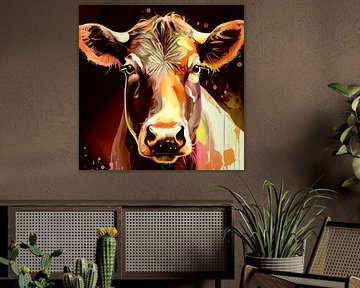 Portret van een koe van Vlindertuin