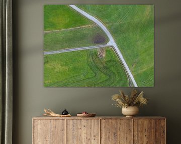 Aerial view of field and road by Mustafa Kurnaz