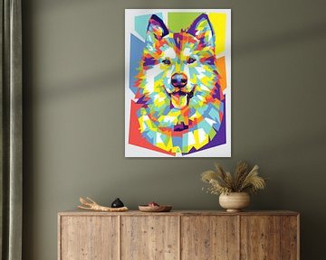 Alaskan Malamute WPAP Art by Dayat Banggai