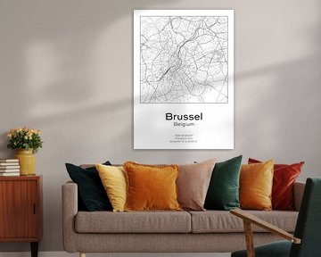 Stadtplan - Belgien - Brüssel von Ramon van Bedaf