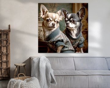 Portrait de deux Chihuahuas sur VlinderTuin