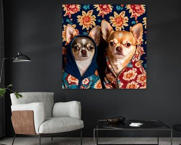 Chihuahuas portrait by Vlindertuin Art
