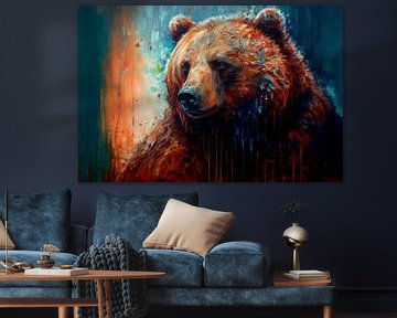 Portrait d'un grizzly élégant sur Whale & Sons