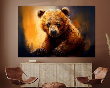 Portrait of a Grizzly cub by Whale & Sons