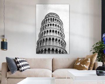 Der Turm von Pisa in schwarz-weiß von Sanne Kohl