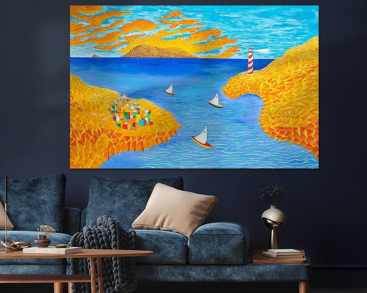 Voorbeeld van het werk in een kamer