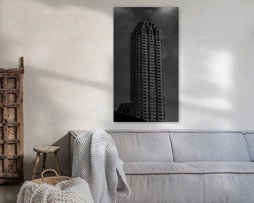 Een wolkenkrabber in het zwart-wit | Rotterdam | Nederland Reisfotografie van Dohi Media