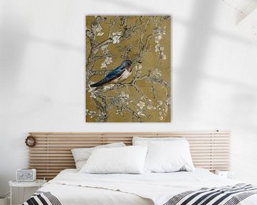 Swallow with almond blossom - Vincent van Gogh by Digital Art Studio