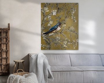 Zwaluw met amandelbloesem - Vincent van Gogh