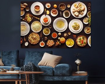 Tafel gevuld met verschillende soorten voedsel 01 van Animaflora PicsStock