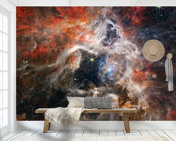 Tarantula Nebula van Space and Earth