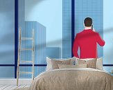 Voorbeeld van het werk in een kamer