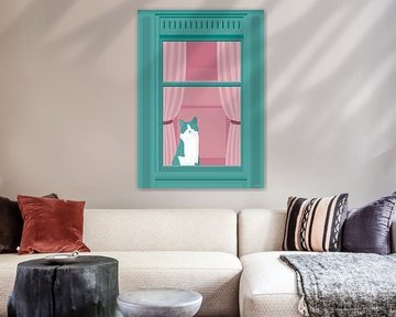 Cat in window by Ingmar Harthoorn