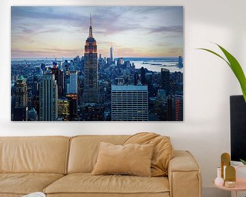 New York Skyline at sunset van Joke De Nef