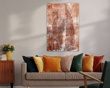 Abstract Botanical. Ferns in rust brown by Dina Dankers