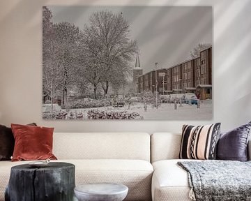 Brandstraat Simpelveld in de sneeuw by John Kreukniet