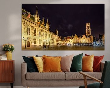 Avondfotografie in Brugge vanaf De Burg. van Jaap van den Berg