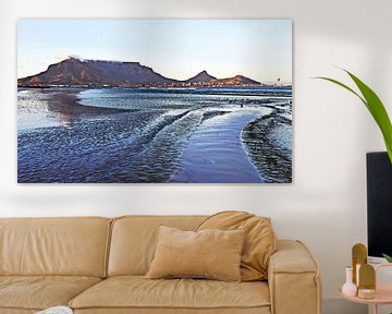 the table mountain in cape town at sunset mixed media by Werner Lehmann