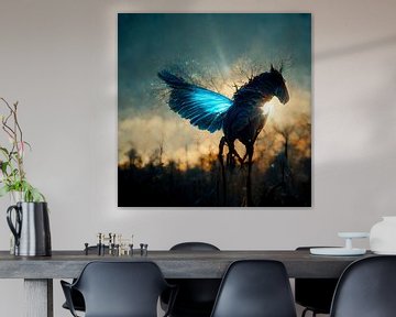 blue flying horse van Kim van Beveren