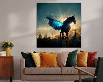 Blaues fliegendes Pferd von Kim van Beveren