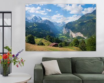 view to Lauterbrunnen valley, Bernese Oberland alps by SusaZoom
