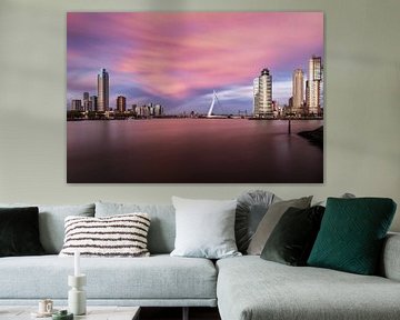 Rotterdam with pink skyline by Wouter Degen