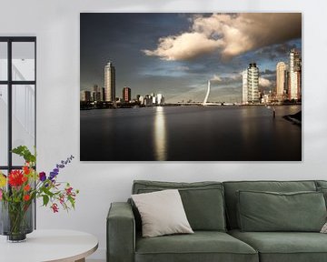 Rotterdam skyline - beam of light