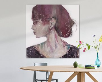 abstract portret van een vrouw , schilderij in acrylverf van MadameRuiz