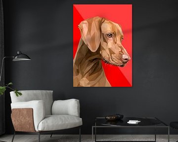 Portrait d'un chien brun en Low Poly sur Yoga Art 15