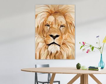 Lion Close Up Portrait Low Poly sur Yoga Art 15