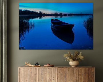 Rowing boat at Blue Hour by Bert Molenaar