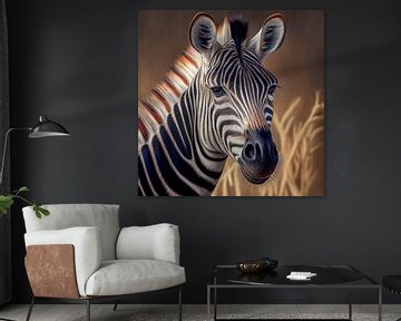 Portret van een zebra Illustratie van Animaflora PicsStock
