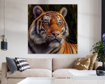 Portret van een Bengaalse tijger Illustratie van Animaflora PicsStock
