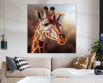 Portrait d'une girafe Illustration sur Animaflora PicsStock