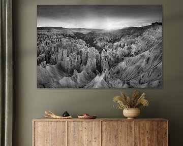 Parc national de Bryce Canyon USA en noir et blanc. sur Manfred Voss, Schwarz-weiss Fotografie