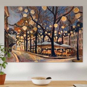 Lichterfest auf dem Marienplatz um Mitternacht von Nop Briex