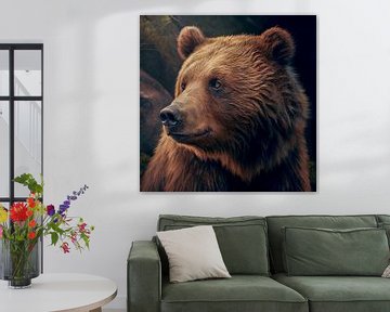 Portrait d'un ours brun Illustration sur Animaflora PicsStock