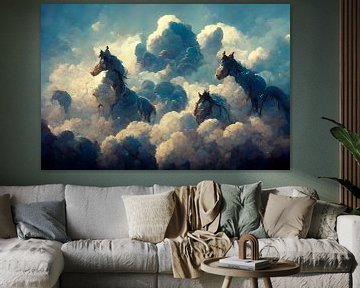 Paarden in de Wolken II van Jacco van den Hoven