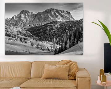 Herbststimmung in den Alpen in Südtirol in schwarzweiss. von Manfred Voss, Schwarz-weiss Fotografie