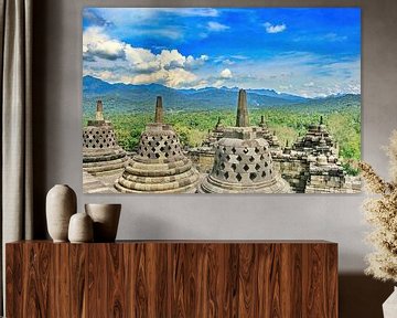 Stupas und Dagobas am Borobudur von Eduard Lamping
