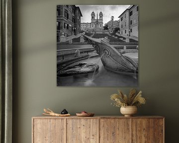 Italy in square black and white, Rome - Spanish Steps