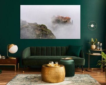 Meteora Monasteries in the mist by Teun Ruijters