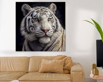 Portret van een witte tijger Illustratie van Animaflora PicsStock