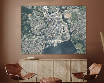 Luchtfoto van Almere Centrum van Maps Are Art