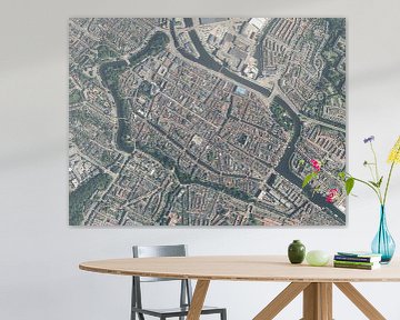 Aerial view of the center of Alkmaar by Maps Are Art
