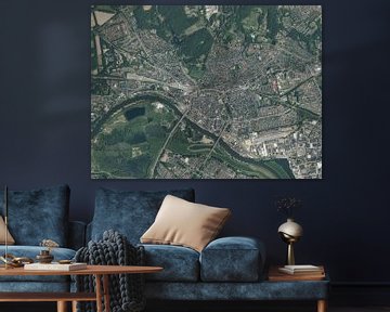 Luchtfoto van Arnhem van Maps Are Art